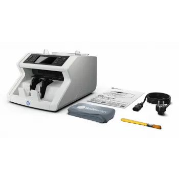Máquina de contar notas Safescan 2210 G2 branco visor LCD AC 220-240V