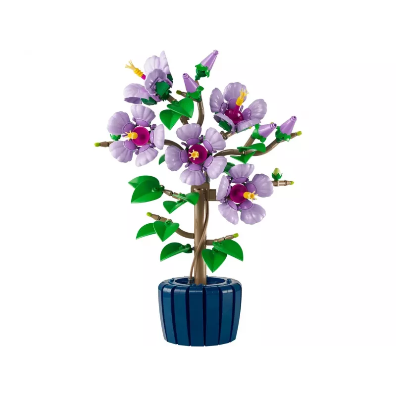 Conjunto de construção LEGO Botanical Hibiscus Flower 10372 – 660 peças, modelo de exposição, 250×360×130 mm