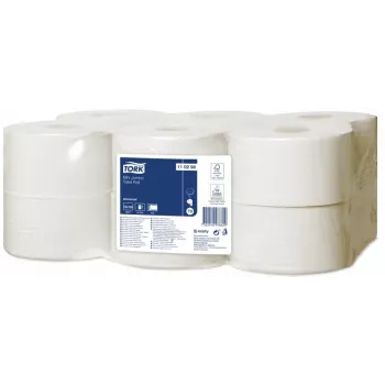 Papel higiénico Tork Universal Mini Jumbo T2, 2 folhas, 9,1 cm x 150 m, branco 12 unid.