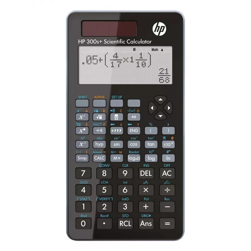 HP 300s+ (NW277AA) calculadora científica de bolso, célula solar + pilha LR44, 79 x 15 x 153 mm, 112 g, preta