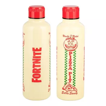 Garrafa desportiva Paladone Fortnite Metal PP14736FO 500 ml, acabamento metálico, tampa de rosca