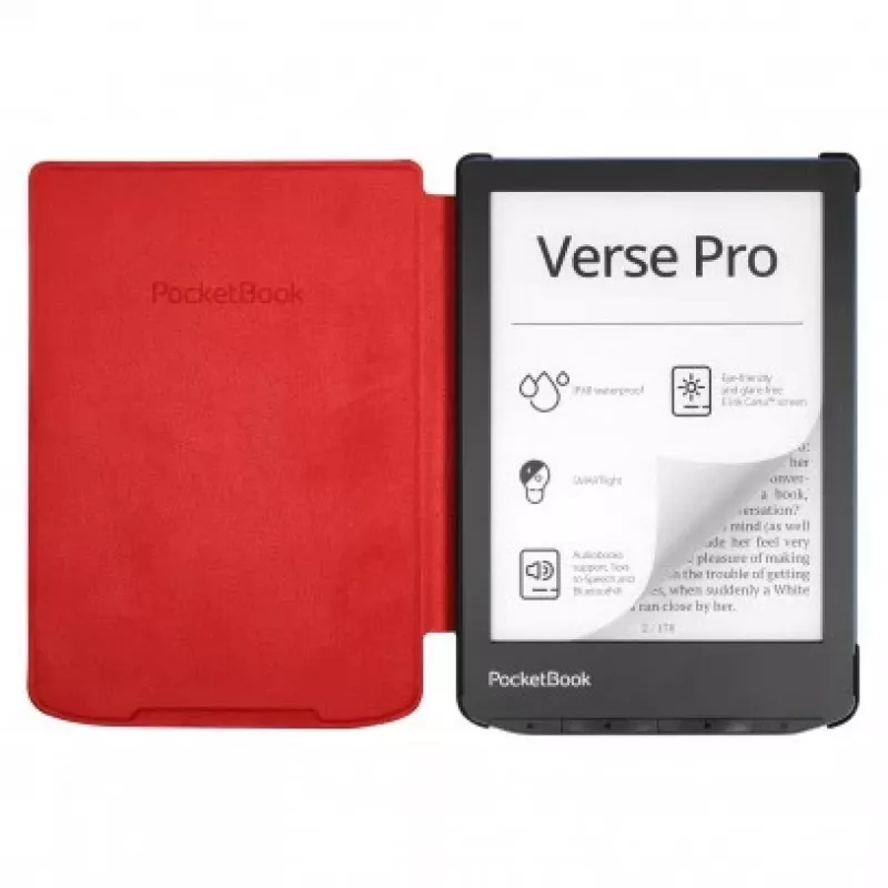 PocketBook H-S-634-R-WW Shell capa para Verse / Verse Pro de 15,2 cm (6 polegadas), microfibra/PU, vermelha