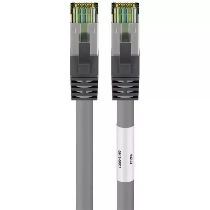 Cabo de rede Goobay CAT 8.1, S/FTP (PiMF), cinzento, 0,5 m - LSZH sem halogéneos, cobre AWG 24 (55135)