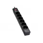 Régua de tomadas Eaton Protection Strip 6 DIN com proteção contra sobretensão (6 tomadas Schuko, com interruptor) - preto (PS6D)
