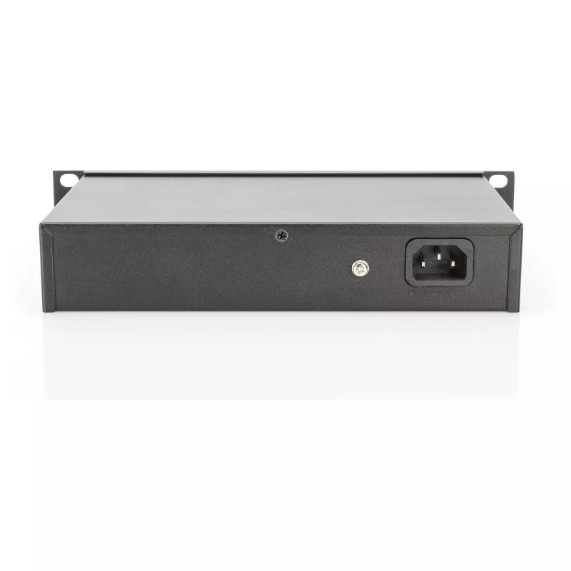Switch DIGITUS Gigabit Ethernet PoE 8 portas PoE+ rack 10 polegadas, orçamento PoE até 80 W