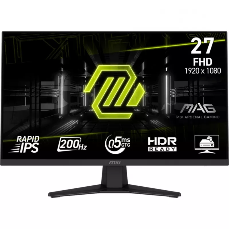 Monitor gaming MSI MAG 274FDE 68,6 cm (27 polegadas), preto, FullHD, Rapid-IPS, HDR Ready, Adaptive-Sync, painel 200Hz (9S6-3CE41H-002)