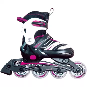 Patins em linha ajustáveis para criança tam. 29-32, patins em linha rosa/preto