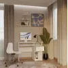 Secretária e shop PORTO direita branco, tampo retangular de aglomerado 985×510×755 mm, 1 gaveta, prateleira para teclado