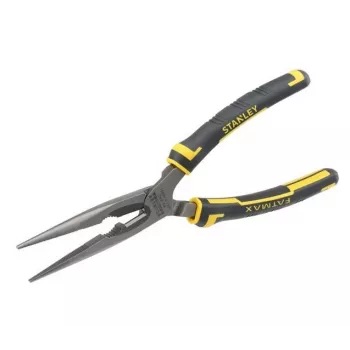 Alicate de bico plano Stanley FatMax Long Nose Pliers preto amarelo 200 mm 203 g