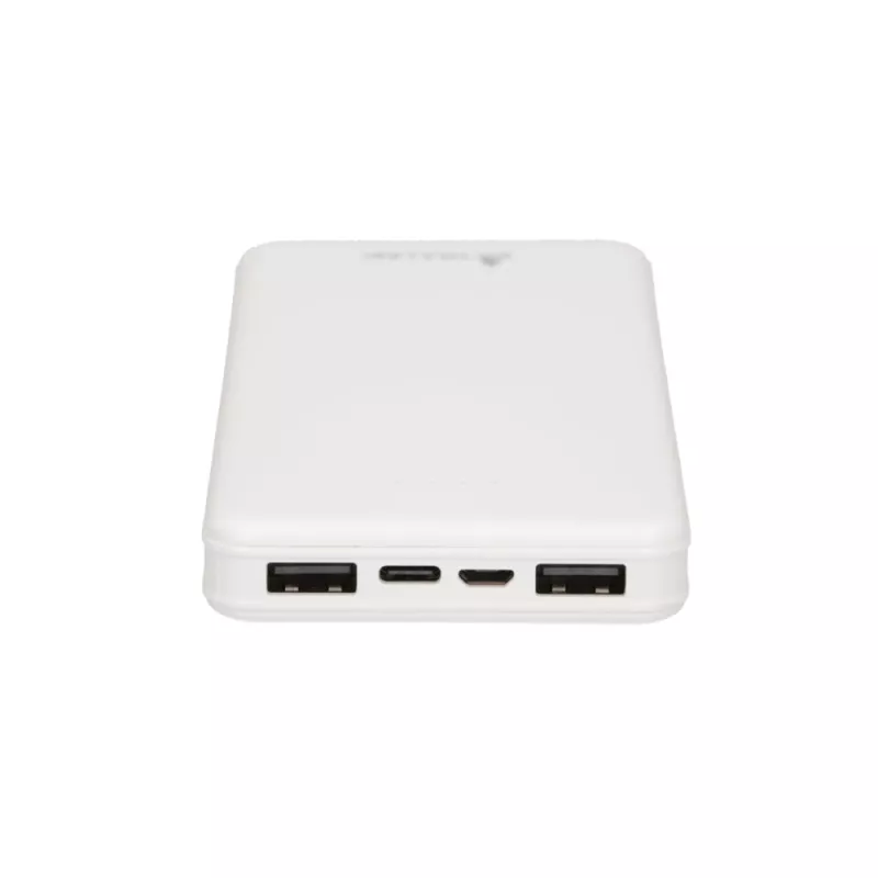 Powerbank Extralink EPB-078W 10000 mAh branco, USB-C, saída 10 W, carrega até 2 dispositivos