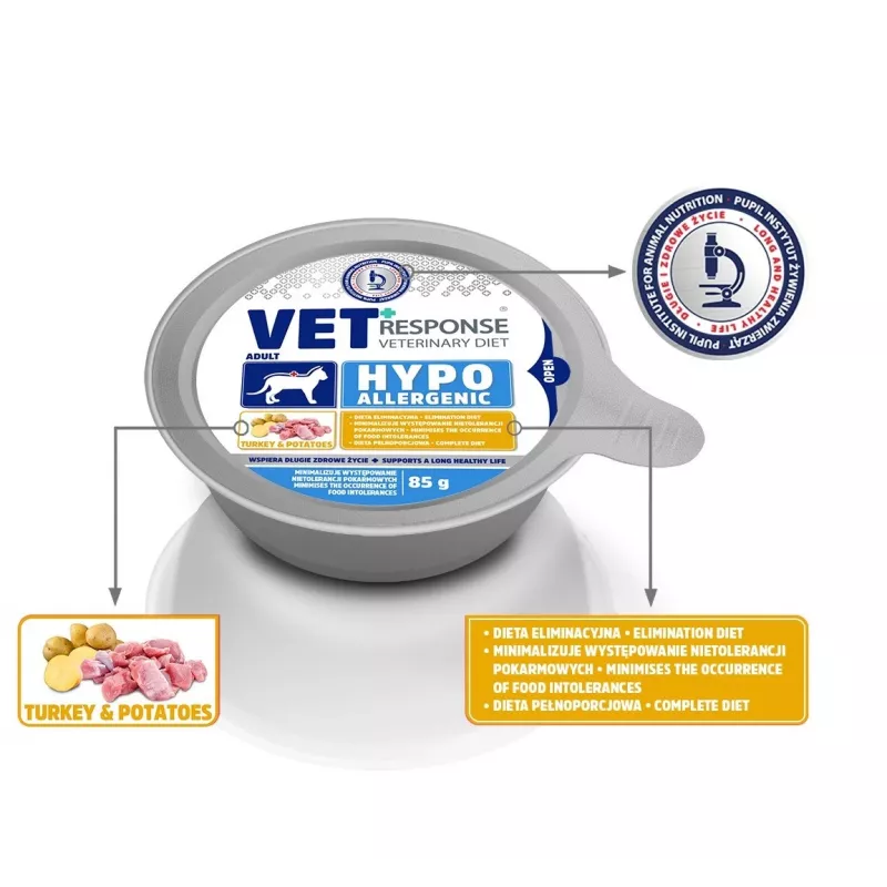 VET RESPONSE hipoalergénico peru - comida húmida para gatos - 85g