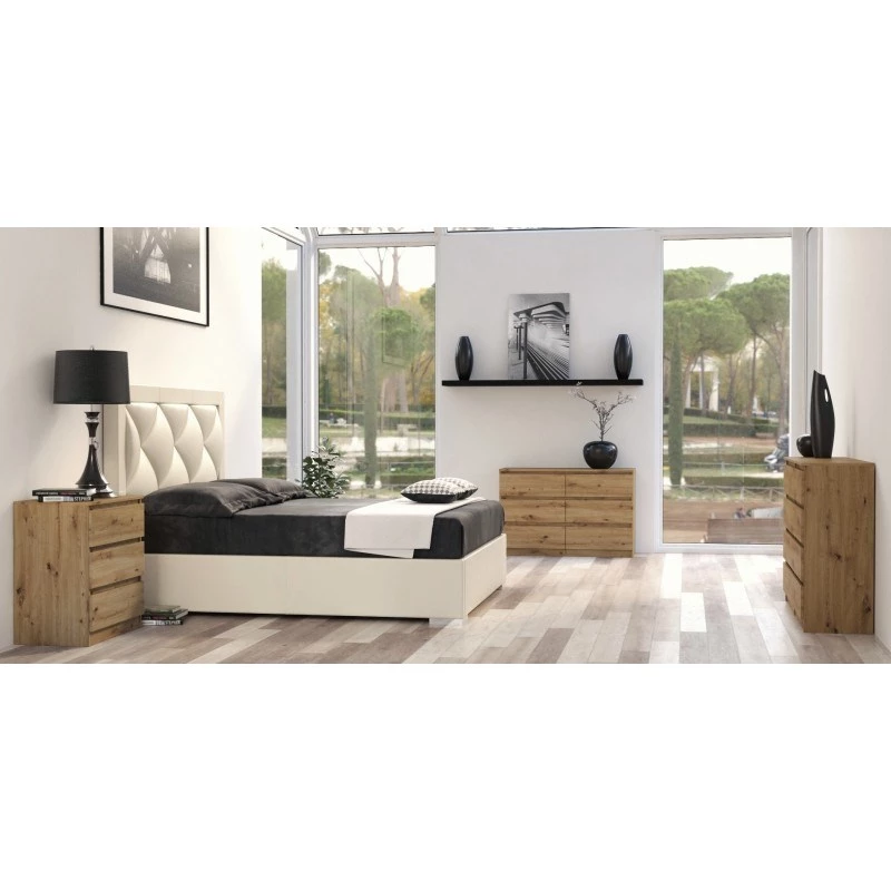 Cómoda top e shop M4 ARTISAN – 4 gavetas, carvalho, 700×400×970 mm, aglomerado