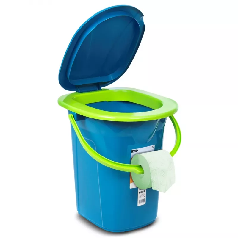 GreenBlue GB320BL sanita portátil de viagem balde assento campismo festival com pega tampa robusto estável 19L
