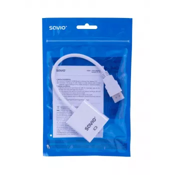 Adaptador de cabo de vídeo Savio CL-27B 0,1 m HDMI Type-A (standard) VGA (D-Sub) branco