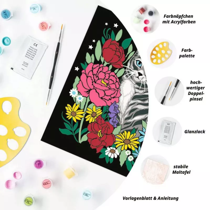 Conjunto de pintar por números Ravensburger CreArt Pixie Cold Cat (modelo 25855) – conjunto de pintura em tela