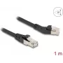 Cabo de rede DeLOCK RJ45 Cat.6A angular 45° para a esquerda para reto 1 m preto
