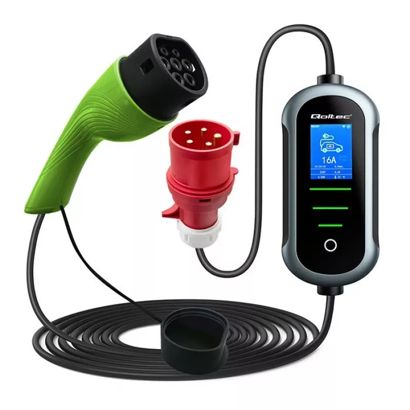 Carregador para carro elétrico QOLTEC 22 kW 400 V WiFi (TUYA) com cabo de 7 m