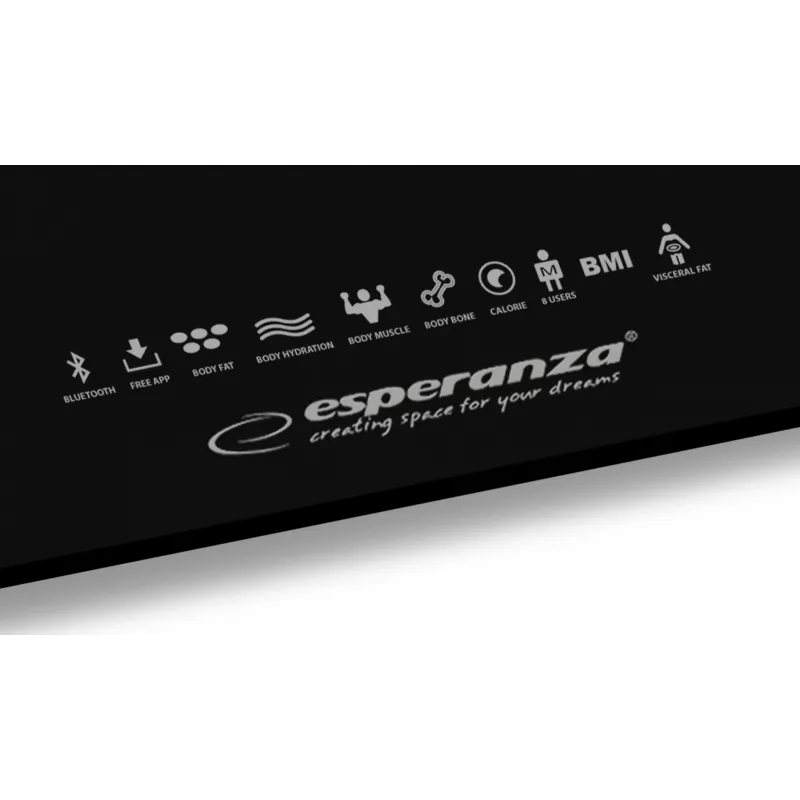 Esperanza EBS016K Balança de pessoas balança eletrónica quadrada preta