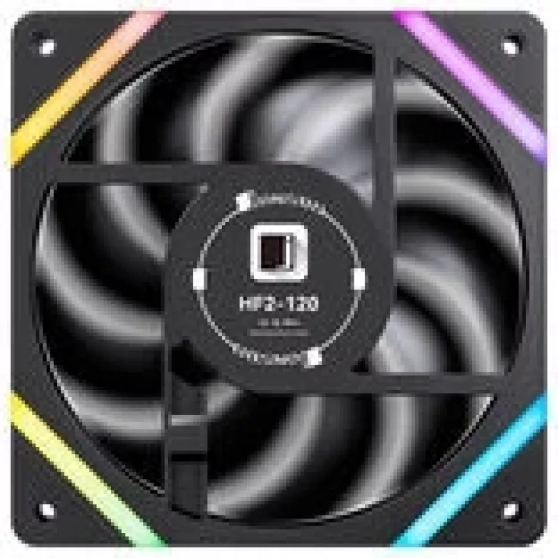 Ventoinha de caixa Jonsbo HF2-120 Reverse Blade PWM ARGB 120mm Preto, controlo PWM, iluminação ARGB