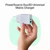 Fonte de alimentação Green Cell PowerSource Solo30 30W branca — carregador USB-C, 30 W de potência de saída
