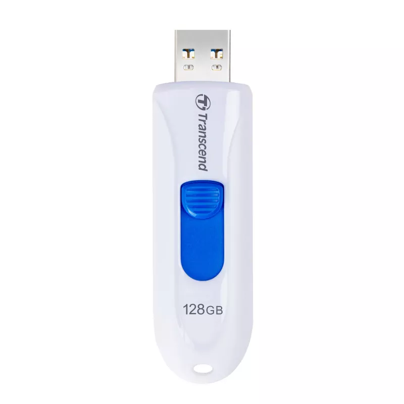 Transcend JetFlash 790 TS128GJF790W pen USB, 128 GB, USB 3.1 Gen 1, conector retrátil, branca