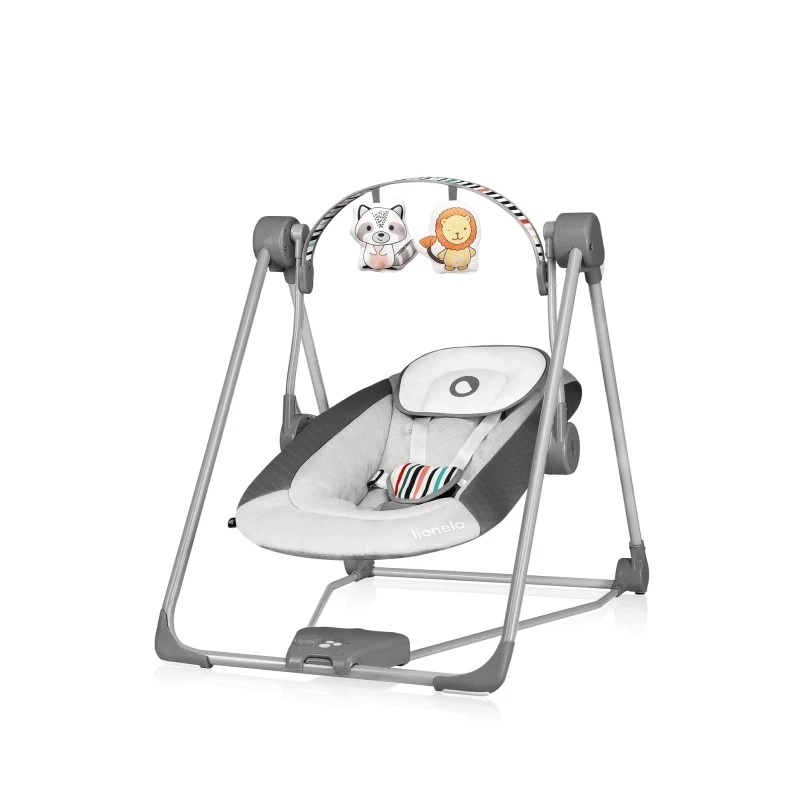 Cadeira de bebé Lionelo OTTO COZY cinzento — cadeira de bebé compacta, assento macio, cinto de segurança