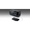 Rádio-despertador Muse M-192 CR — relógio digital, sintonizador FM, ecrã LED de 1,8 polegadas, madeira preta, AC 100–240V, backup AAA