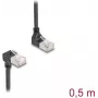 Cabo de rede DeLOCK RJ45 Cat.6A S/FTP fino 90° 0,5 m preto