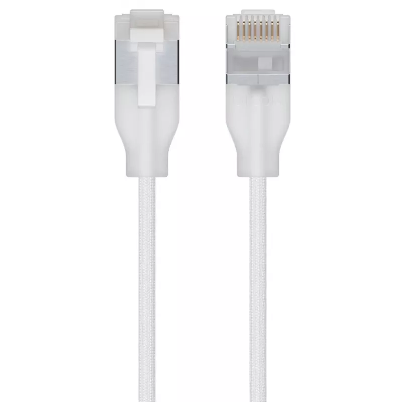 Cabo de rede Ubiquiti UACC-Cable-Patch-EL-C6A-12M-W RJ-45 Cat6a 12m branco transparente