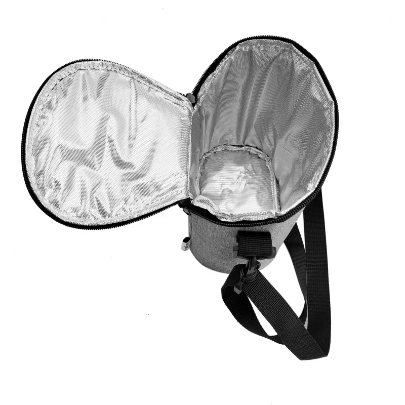 Bolsa térmica Olympia BT 50 — preto/cinzento, fecho de correr, 225×170×110 mm