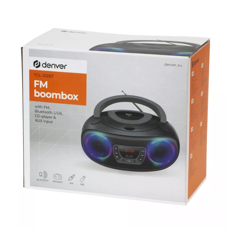 Leitor de CD portátil Denver TCL-212BT cinzento