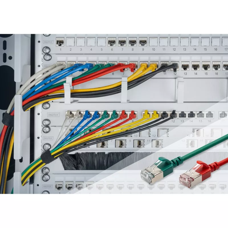 Cabo patch fino Digitus CAT 6A F-FTP 10 m cinzento