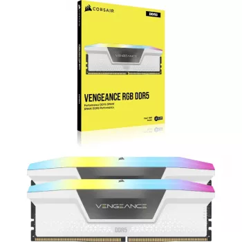 DIMM 64 GB DDR5-6000 2x 32 GB dual kit branco CMH64GX5M2B6000C30W Vengeance RGB INTEL XMP