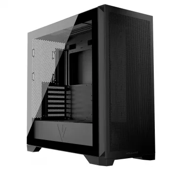 Caixa de PC MODECOM VOLCANO EXPANSE S MIDI preta — vidro temperado, USB-C, suporta Micro-ATX, GPU até 430 mm
