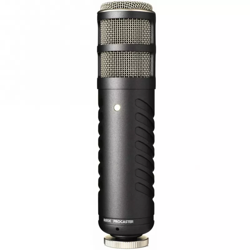 Microfone de estúdio dinâmico RØDE Procaster — com fios, Mini-XLR (3 pinos), 75–18.000 Hz, 32 Ω, -56 dB, preto, 695 g