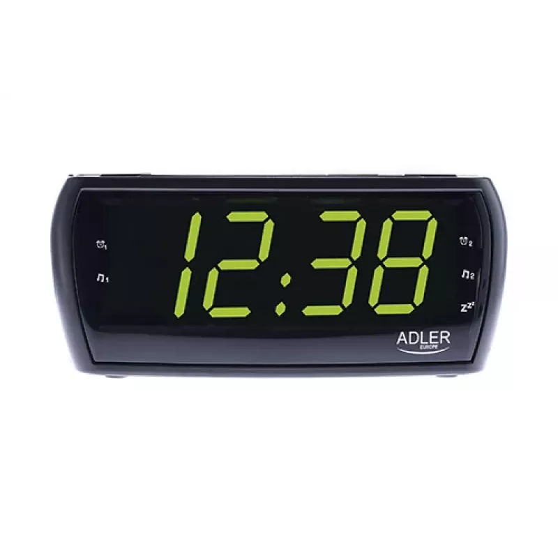 Rádio-despertador Adler AD 1121 — rádio-despertador, sintonizador FM/AM, visor LED, backup a pilhas, preto