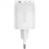 Carregador rápido USB-C Nano, PD, GaN, 65 Watt (branco, 1x USB-A, 2x USB-C PD, Charge 3.0)