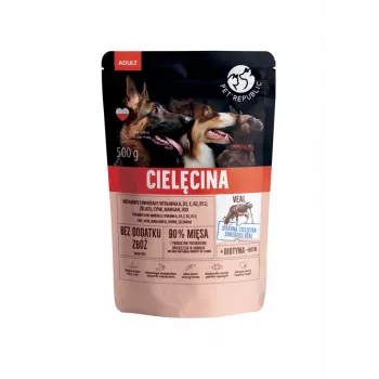 Ração húmida para cães PetRepublic Adult vitela 500 g — alimento completo para cães adultos
