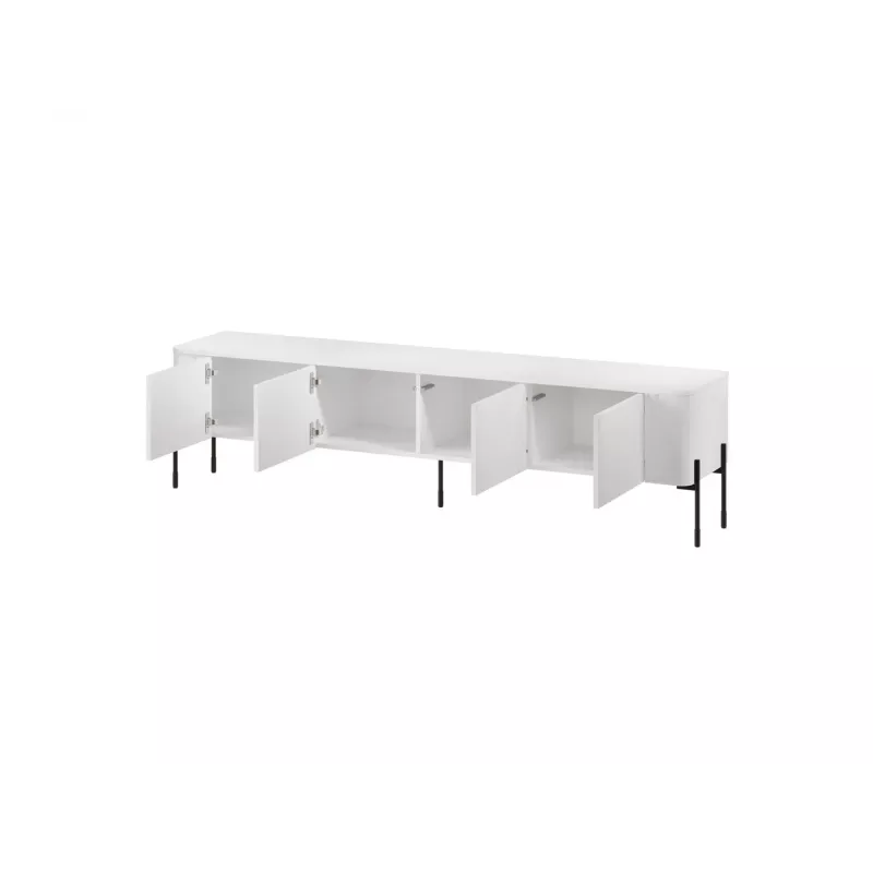 Móvel TV Cama Meble VERA 190x40x50 cm, branco mate, tampo de aglomerado