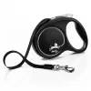 Flexi Black Design M trela extensível para cães, fita de 5 m, até 25 kg