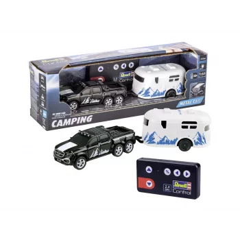 Carro telecomandado com roulotte REVELL 23566 — mini modelo telecomandado, a pilhas, veículo de brinquedo