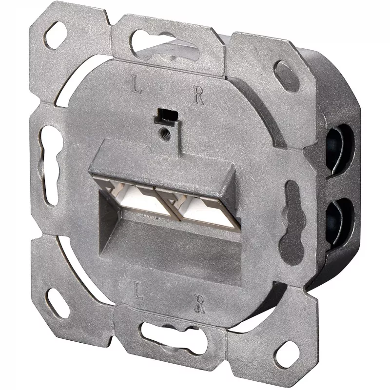 DIGITUS DN-9005-N - Tomada de ligação, encastrar - RJ-45 X 2 - RAL 9010 - 2 portas (DN-9005-N)