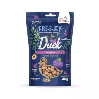 SYTA MICHA Freezy Pato com Ameixa 40 g — delícia gelada hipoalergénica e sem cereais para cães adultos