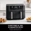 Fritadeira de ar quente Ninja AF400EU dupla 9,5 L autónoma 2470 W fritadeira de ar quente preta