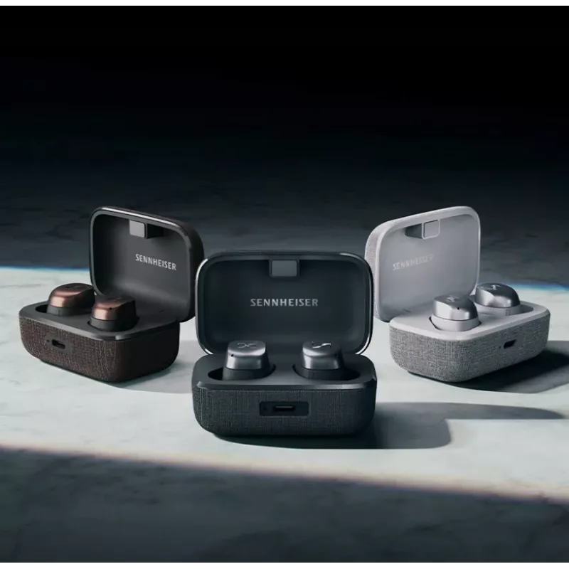 Auscultadores desportivos SENNHEISER Momentum MTW4 Bluetooth sem fios com cancelamento de ruído - branco e prateado