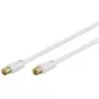 Cabo de ligação de antena Wentronic Goobay, 100% blindado, dourado, branco, 5 m - ficha coaxial conector fêmea coaxial (67285)