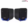 Audiocore AC865B altifalantes USB 2.0 para computador, 6 W, preto/azul