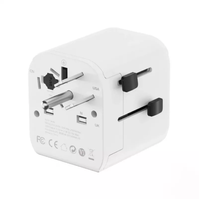 Adaptador de viagem universal GEMBIRD TPA-EU2A12-01-W 12W fonte de alimentação USB para tomadas internacionais