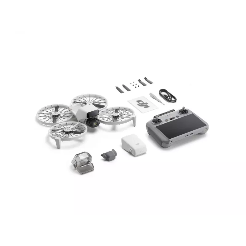 Drone DJI Flip com comando DJI RC 2, 48 MP, 4K HDR (3840x2160), 3110 mAh, 16 m/s, até 31 min de voo, menos de 249 g, preto/branco