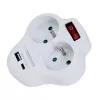 Splitter elétrico Esperanza ELK311W 2 tomadas USB-C USB-A entrada branco